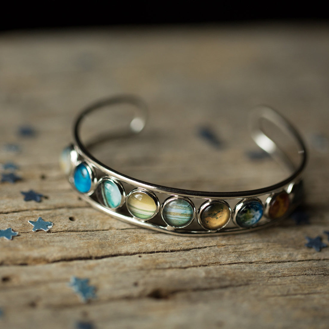 Captivating Solar System Silver Bracelet