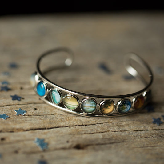 Captivating Solar System Silver Bracelet
